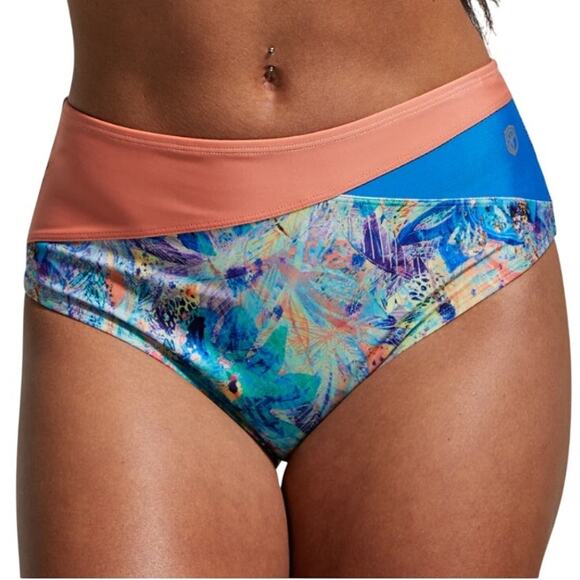 Born Primitive Tropics Floral 4 Way Stretch Athletic Bikini Bottoms Size Small - Picture 1 of 10